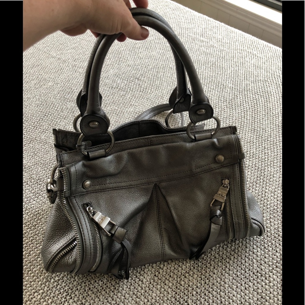 B. makowsky pewter silver bag NWOT